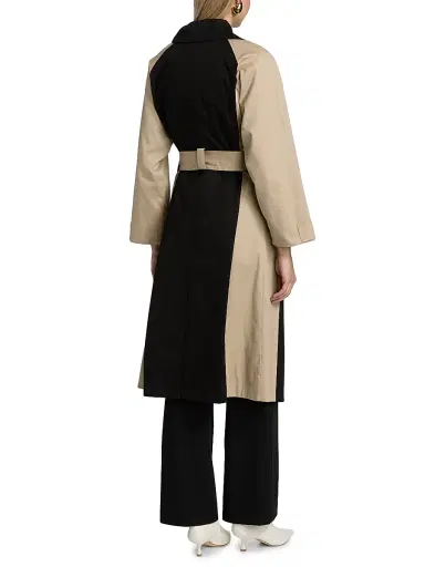 Rails Women's Maud Belted Colorblocked Coat - Black Taupe | Thumbnail 5 Rails Women's Maud Belted Colorblocked Coat - Black Taupe | Thumbnail 5