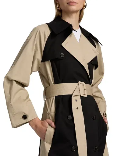 Rails Women's Maud Belted Colorblocked Coat - Black Taupe | Thumbnail 6 Rails Women's Maud Belted Colorblocked Coat - Black Taupe | Thumbnail 6