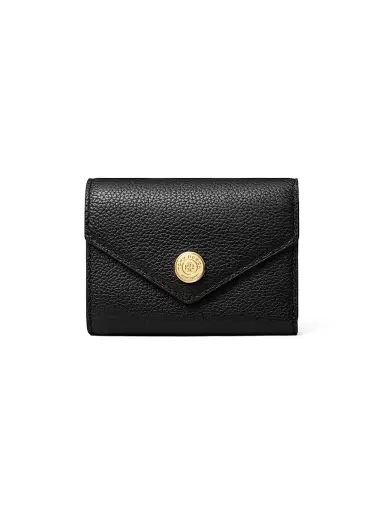 Tory Burch Women's T Monogram Small Pebbled Leather Wallet - Black | Thumbnail 1 Tory Burch Women's T Monogram Small Pebbled Leather Wallet - Black | Thumbnail 1
