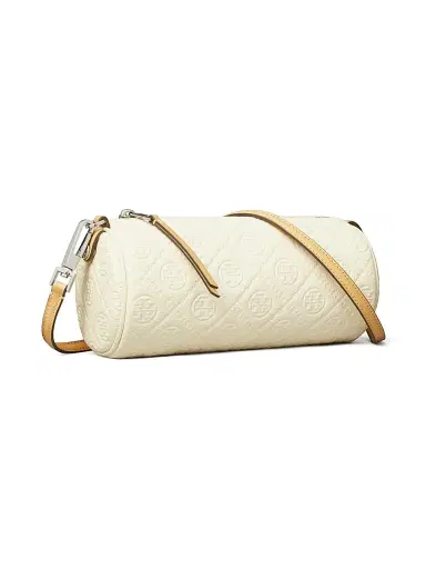 Tory Burch Women's T Monogram Pebbled Leather Cylinder Bag | Thumbnail 3 Tory Burch Women's T Monogram Pebbled Leather Cylinder Bag | Thumbnail 3