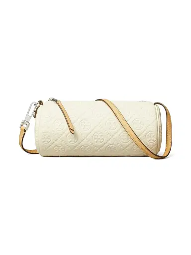 Tory Burch Women's T Monogram Pebbled Leather Cylinder Bag | Thumbnail 1 Tory Burch Women's T Monogram Pebbled Leather Cylinder Bag | Thumbnail 1