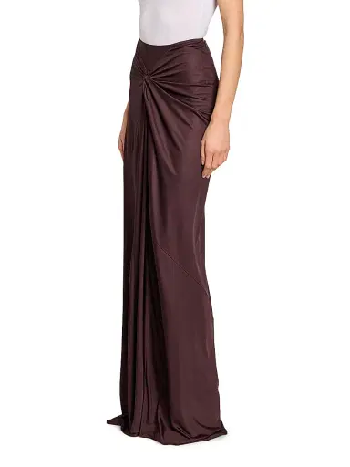 Dries Van Noten Women's Humila Knotted Jersey Sheath Maxi Skirt - Burgundy | Thumbnail 4 Dries Van Noten Women's Humila Knotted Jersey Sheath Maxi Skirt - Burgundy | Thumbnail 4