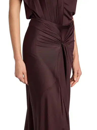 Dries Van Noten Women's Humila Knotted Jersey Sheath Maxi Skirt - Burgundy | Thumbnail 6 Dries Van Noten Women's Humila Knotted Jersey Sheath Maxi Skirt - Burgundy | Thumbnail 6