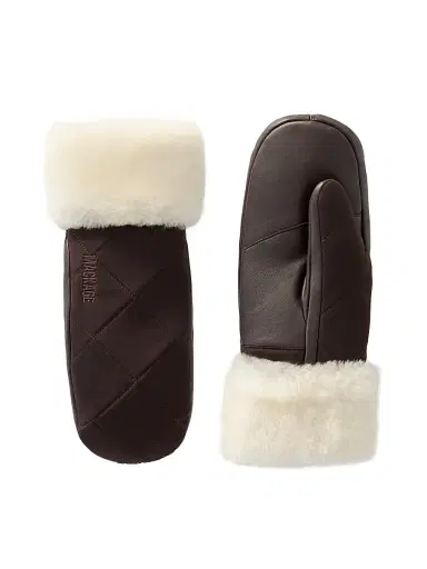 Mackage Women's Jazmina Shearling-Trim Quilted Down Mittens - Coffee Natural | Thumbnail 1 Mackage Women's Jazmina Shearling-Trim Quilted Down Mittens - Coffee Natural | Thumbnail 1