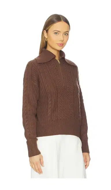 Varley Camello Relaxed Cable Half Zip Sweater | Thumbnail 2 Varley Camello Relaxed Cable Half Zip Sweater | Thumbnail 2