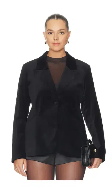 GOOD AMERICAN Velvet Sculpted Blazer | Thumbnail 2 GOOD AMERICAN Velvet Sculpted Blazer | Thumbnail 2