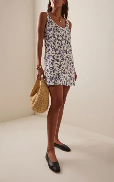 Posse Rue Baroque-Print Linen-Silk Mini Shift Dress | Thumbnail 2 Posse Rue Baroque-Print Linen-Silk Mini Shift Dress | Thumbnail 2