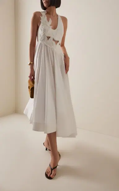 Zimmermann Luna Appliquéd Cotton Midi Dress | Thumbnail 2 Zimmermann Luna Appliquéd Cotton Midi Dress | Thumbnail 2