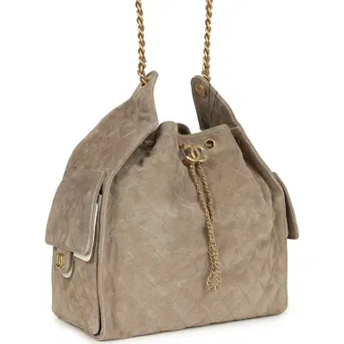 Chanel Chanel Medium 25 Hobo Bag Dark Grey Suede Antique Gold Hardware | Thumbnail 2 Chanel Chanel Medium 25 Hobo Bag Dark Grey Suede Antique Gold Hardware | Thumbnail 2