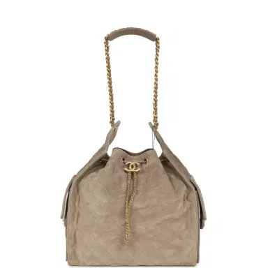 Chanel Chanel Medium 25 Hobo Bag Dark Grey Suede Antique Gold Hardware | Thumbnail 6 Chanel Chanel Medium 25 Hobo Bag Dark Grey Suede Antique Gold Hardware | Thumbnail 6
