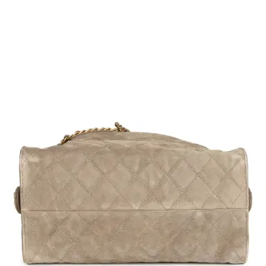 Chanel Chanel Medium 25 Hobo Bag Dark Grey Suede Antique Gold Hardware | Thumbnail 8 Chanel Chanel Medium 25 Hobo Bag Dark Grey Suede Antique Gold Hardware | Thumbnail 8