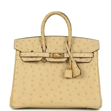 HERMÈS Hermes Birkin 25 Trench Ostrich Gold Hardware | Thumbnail 1 HERMÈS Hermes Birkin 25 Trench Ostrich Gold Hardware | Thumbnail 1