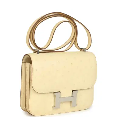 HERMÈS Hermes Constance 18 Vanille Ostrich Palladium Hardware | Thumbnail 2 HERMÈS Hermes Constance 18 Vanille Ostrich Palladium Hardware | Thumbnail 2