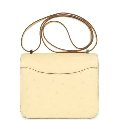 HERMÈS Hermes Constance 18 Vanille Ostrich Palladium Hardware | Thumbnail 4 HERMÈS Hermes Constance 18 Vanille Ostrich Palladium Hardware | Thumbnail 4