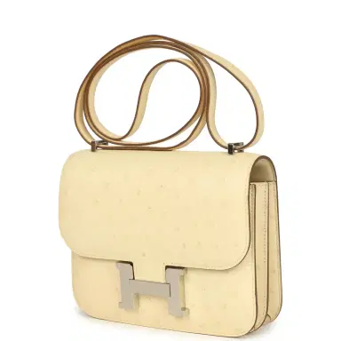 HERMÈS Hermes Constance 18 Vanille Ostrich Palladium Hardware | Thumbnail 5 HERMÈS Hermes Constance 18 Vanille Ostrich Palladium Hardware | Thumbnail 5