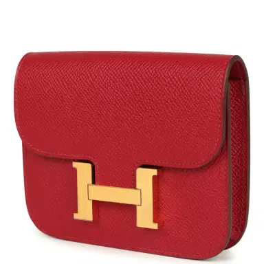 HERMÈS Hermes Constance Slim Wallet Rubis Epsom Gold Hardware | Thumbnail 5 HERMÈS Hermes Constance Slim Wallet Rubis Epsom Gold Hardware | Thumbnail 5