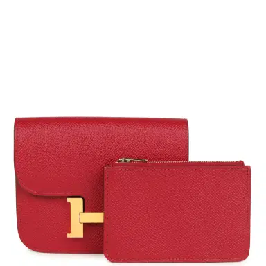 HERMÈS Hermes Constance Slim Wallet Rubis Epsom Gold Hardware | Thumbnail 8 HERMÈS Hermes Constance Slim Wallet Rubis Epsom Gold Hardware | Thumbnail 8