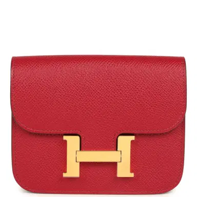 HERMÈS Hermes Constance Slim Wallet Rubis Epsom Gold Hardware | Thumbnail 1 HERMÈS Hermes Constance Slim Wallet Rubis Epsom Gold Hardware | Thumbnail 1