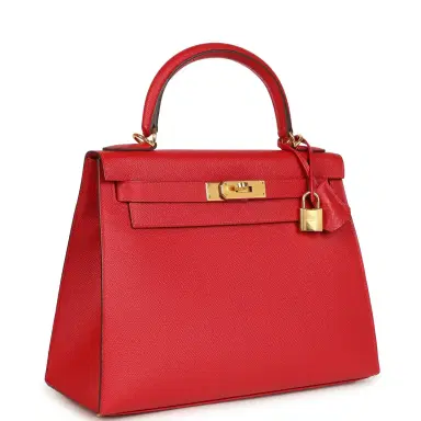 HERMÈS Pre-owned Hermes Kelly Sellier 28 Rouge Casaque Epsom Gold Hardware | Thumbnail 2 HERMÈS Pre-owned Hermes Kelly Sellier 28 Rouge Casaque Epsom Gold Hardware | Thumbnail 2