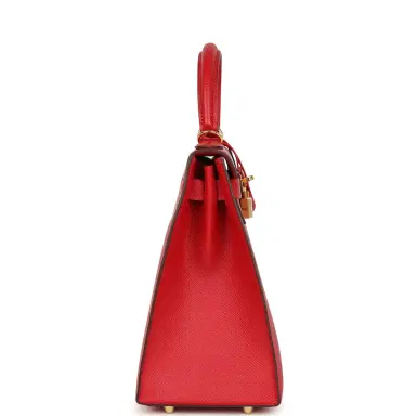 HERMÈS Pre-owned Hermes Kelly Sellier 28 Rouge Casaque Epsom Gold Hardware | Thumbnail 3 HERMÈS Pre-owned Hermes Kelly Sellier 28 Rouge Casaque Epsom Gold Hardware | Thumbnail 3