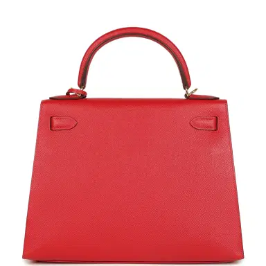 HERMÈS Pre-owned Hermes Kelly Sellier 28 Rouge Casaque Epsom Gold Hardware | Thumbnail 4 HERMÈS Pre-owned Hermes Kelly Sellier 28 Rouge Casaque Epsom Gold Hardware | Thumbnail 4