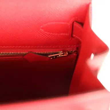 HERMÈS Pre-owned Hermes Kelly Sellier 28 Rouge Casaque Epsom Gold Hardware | Thumbnail 9 HERMÈS Pre-owned Hermes Kelly Sellier 28 Rouge Casaque Epsom Gold Hardware | Thumbnail 9
