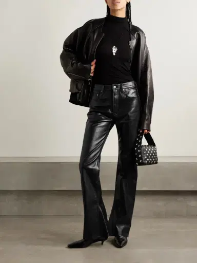 AGOLDE Kick Boot Recycled Leather-blend Flared Pants | Thumbnail 2 AGOLDE Kick Boot Recycled Leather-blend Flared Pants | Thumbnail 2
