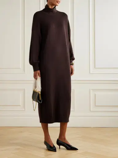 Allude Wool And Cashmere-blend Turtleneck Maxi Dress | Thumbnail 2 Allude Wool And Cashmere-blend Turtleneck Maxi Dress | Thumbnail 2