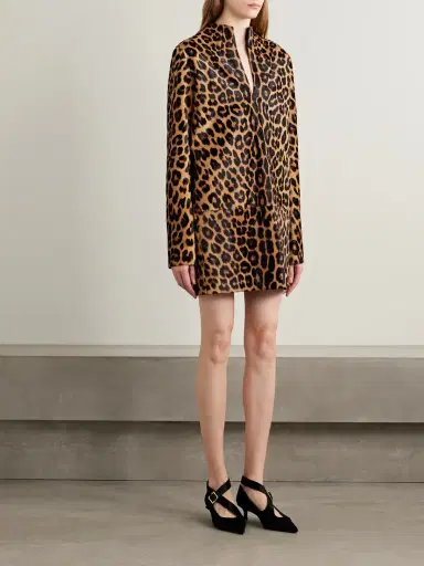 Khaite Aleena Leopard-print Calf Hair Mini Dress | Thumbnail 2 Khaite Aleena Leopard-print Calf Hair Mini Dress | Thumbnail 2