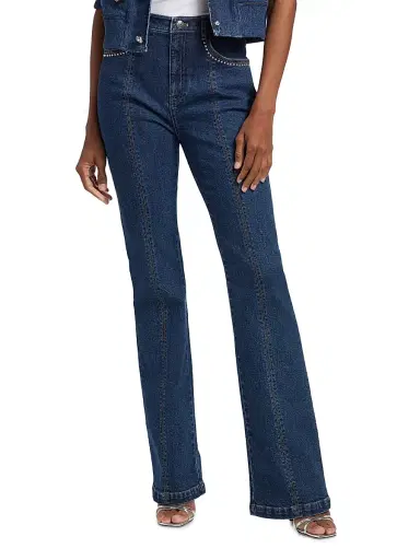 Cinq à Sept Women's Shailene Studded Boot-Cut Jeans | Thumbnail 3 Cinq à Sept Women's Shailene Studded Boot-Cut Jeans | Thumbnail 3
