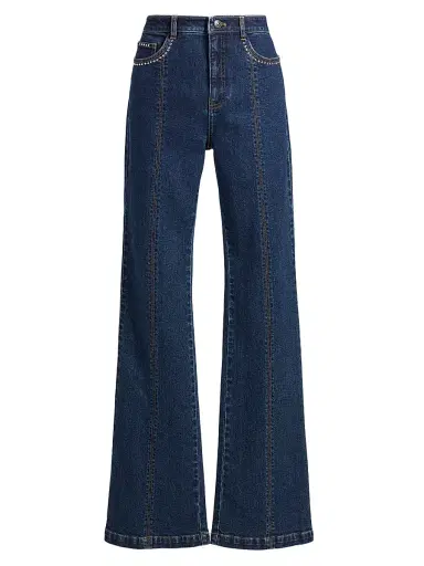 Cinq à Sept Women's Shailene Studded Boot-Cut Jeans | Thumbnail 1 Cinq à Sept Women's Shailene Studded Boot-Cut Jeans | Thumbnail 1