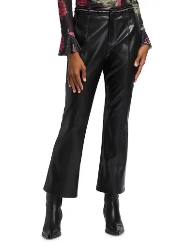 Cinq à Sept Women's Lise Chain Faux-Leather Pants - Black | Thumbnail 3 Cinq à Sept Women's Lise Chain Faux-Leather Pants - Black | Thumbnail 3