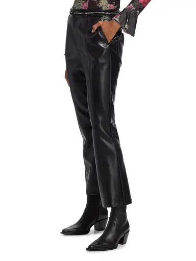 Cinq à Sept Women's Lise Chain Faux-Leather Pants - Black | Thumbnail 4 Cinq à Sept Women's Lise Chain Faux-Leather Pants - Black | Thumbnail 4