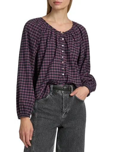 Rails Women's Indi Plaid Cotton-Blend Top - Rose Check | Thumbnail 3 Rails Women's Indi Plaid Cotton-Blend Top - Rose Check | Thumbnail 3