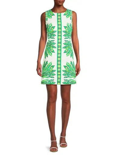 Lilly Pulitzer Women's Devyn Printed Stretch-Cotton Minidress - Kitts Green Shady Babe - Size 4 | Thumbnail 2 Lilly Pulitzer Women's Devyn Printed Stretch-Cotton Minidress - Kitts Green Shady Babe - Size 4 | Thumbnail 2