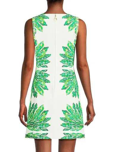 Lilly Pulitzer Women's Devyn Printed Stretch-Cotton Minidress - Kitts Green Shady Babe - Size 4 | Thumbnail 5 Lilly Pulitzer Women's Devyn Printed Stretch-Cotton Minidress - Kitts Green Shady Babe - Size 4 | Thumbnail 5