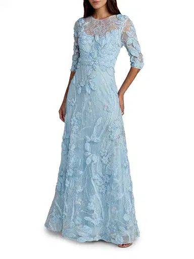 Mac Duggal Women's Embellished Appliquéd Lace Gown | Thumbnail 1 Mac Duggal Women's Embellished Appliquéd Lace Gown | Thumbnail 1
