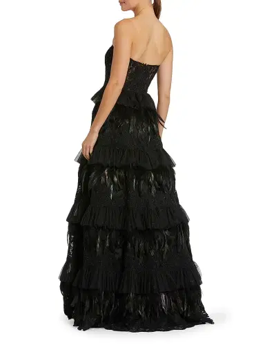Mac Duggal Women's Embellished Tiered Strapless Gown - Black - Size 14 | Thumbnail 2 Mac Duggal Women's Embellished Tiered Strapless Gown - Black - Size 14 | Thumbnail 2