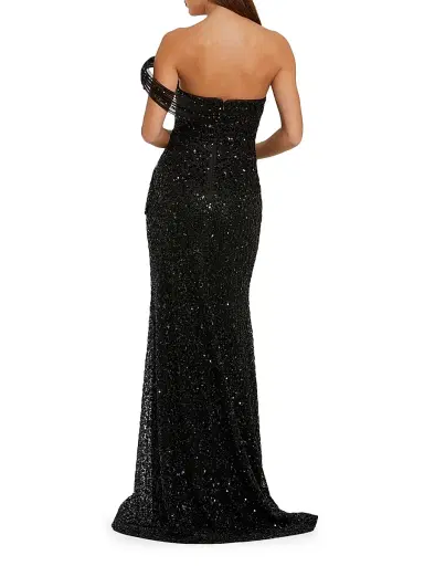 Mac Duggal Women's Crystal-Embellished Sequined Asymmetric Gown - Blush | Thumbnail 2 Mac Duggal Women's Crystal-Embellished Sequined Asymmetric Gown - Blush | Thumbnail 2