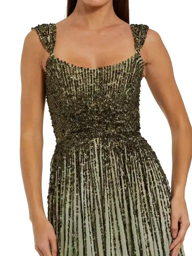 Mac Duggal Women's Sequined Ombré Mesh Gown - Patina Green - Size 14 | Thumbnail 3 Mac Duggal Women's Sequined Ombré Mesh Gown - Patina Green - Size 14 | Thumbnail 3