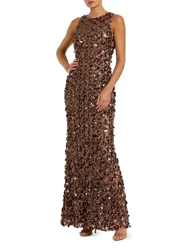 Mac Duggal Women's Embellished Mesh Gown - Bronze - Size 14 | Thumbnail 1 Mac Duggal Women's Embellished Mesh Gown - Bronze - Size 14 | Thumbnail 1