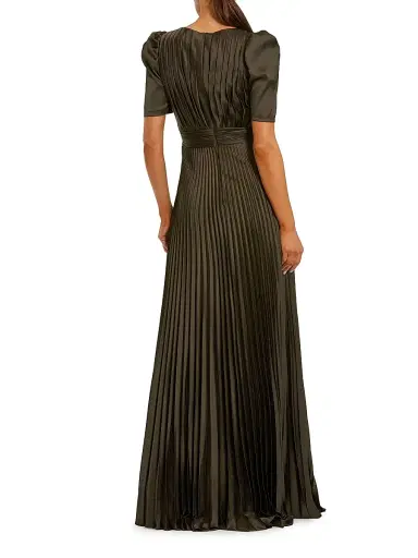 Mac Duggal Women's Pleated Charmeuse Short-Sleeve Gown - French Blue | Thumbnail 5 Mac Duggal Women's Pleated Charmeuse Short-Sleeve Gown - French Blue | Thumbnail 5