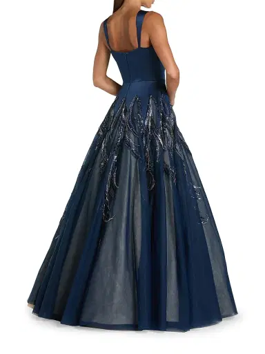 Mac Duggal Women's Sequin & Bead-Embellished Ball Gown - Midnight - Size 14 | Thumbnail 2 Mac Duggal Women's Sequin & Bead-Embellished Ball Gown - Midnight - Size 14 | Thumbnail 2