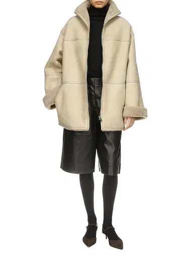 Yves Salomon Women's Oversized Shearling-Lined Coat - Rivage | Thumbnail 2 Yves Salomon Women's Oversized Shearling-Lined Coat - Rivage | Thumbnail 2