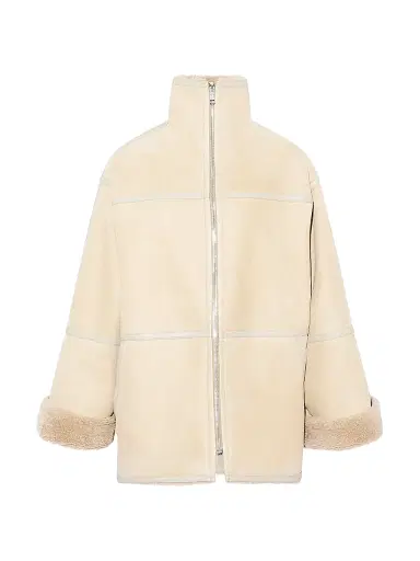 Yves Salomon Women's Oversized Shearling-Lined Coat - Rivage | Thumbnail 1 Yves Salomon Women's Oversized Shearling-Lined Coat - Rivage | Thumbnail 1