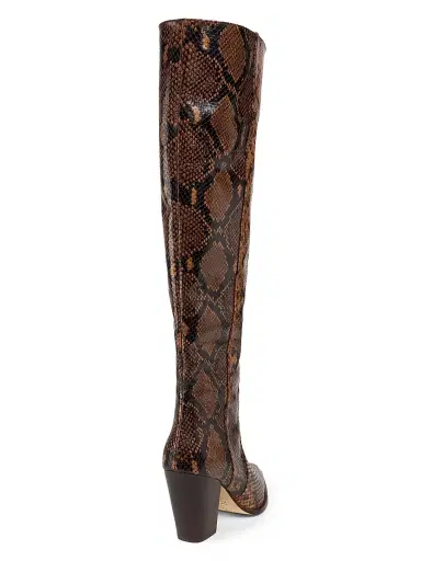 Stuart Weitzman Women's Jolene Snake-Embossed Leather Boots - Espresso | Thumbnail 3 Stuart Weitzman Women's Jolene Snake-Embossed Leather Boots - Espresso | Thumbnail 3