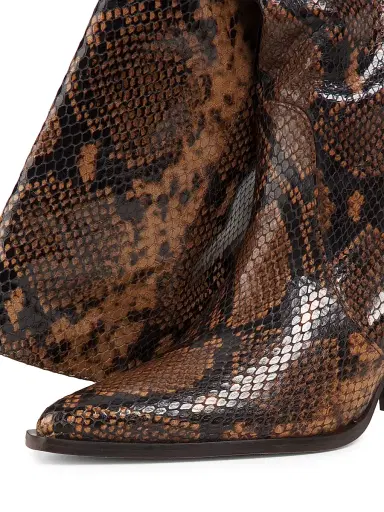 Stuart Weitzman Women's Jolene Snake-Embossed Leather Boots - Espresso | Thumbnail 6 Stuart Weitzman Women's Jolene Snake-Embossed Leather Boots - Espresso | Thumbnail 6