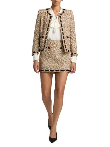 Milly Women's Roman Tweed Ribbon Jacket - Gold Multi | Thumbnail 2 Milly Women's Roman Tweed Ribbon Jacket - Gold Multi | Thumbnail 2