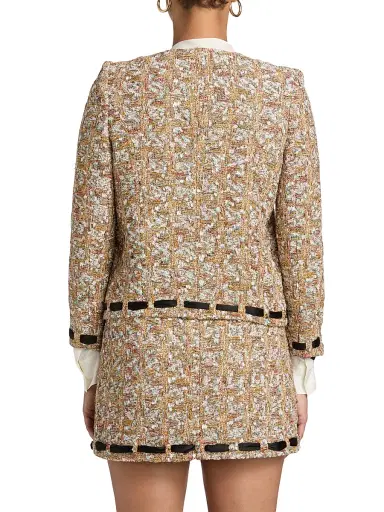 Milly Women's Roman Tweed Ribbon Jacket - Gold Multi | Thumbnail 5 Milly Women's Roman Tweed Ribbon Jacket - Gold Multi | Thumbnail 5