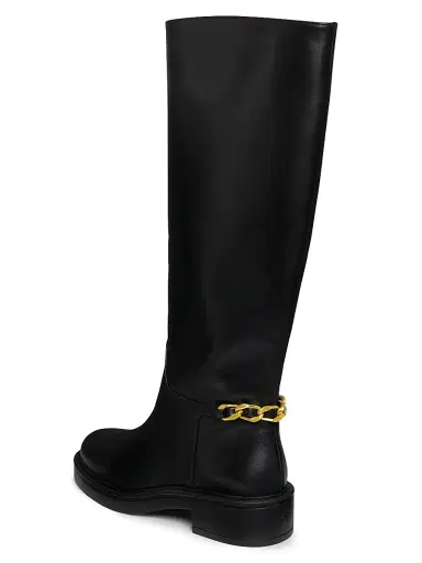 Stuart Weitzman Women's Soluxe Chain-Detail Leather Boots - Black | Thumbnail 3 Stuart Weitzman Women's Soluxe Chain-Detail Leather Boots - Black | Thumbnail 3